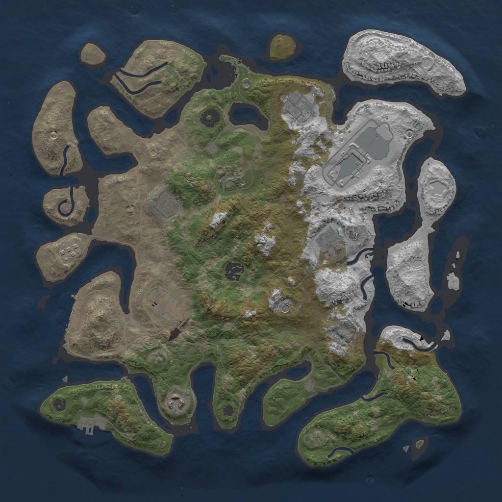 Rust Map: Procedural Map, Size: 4000, Seed: 1841953740, 20 Monuments