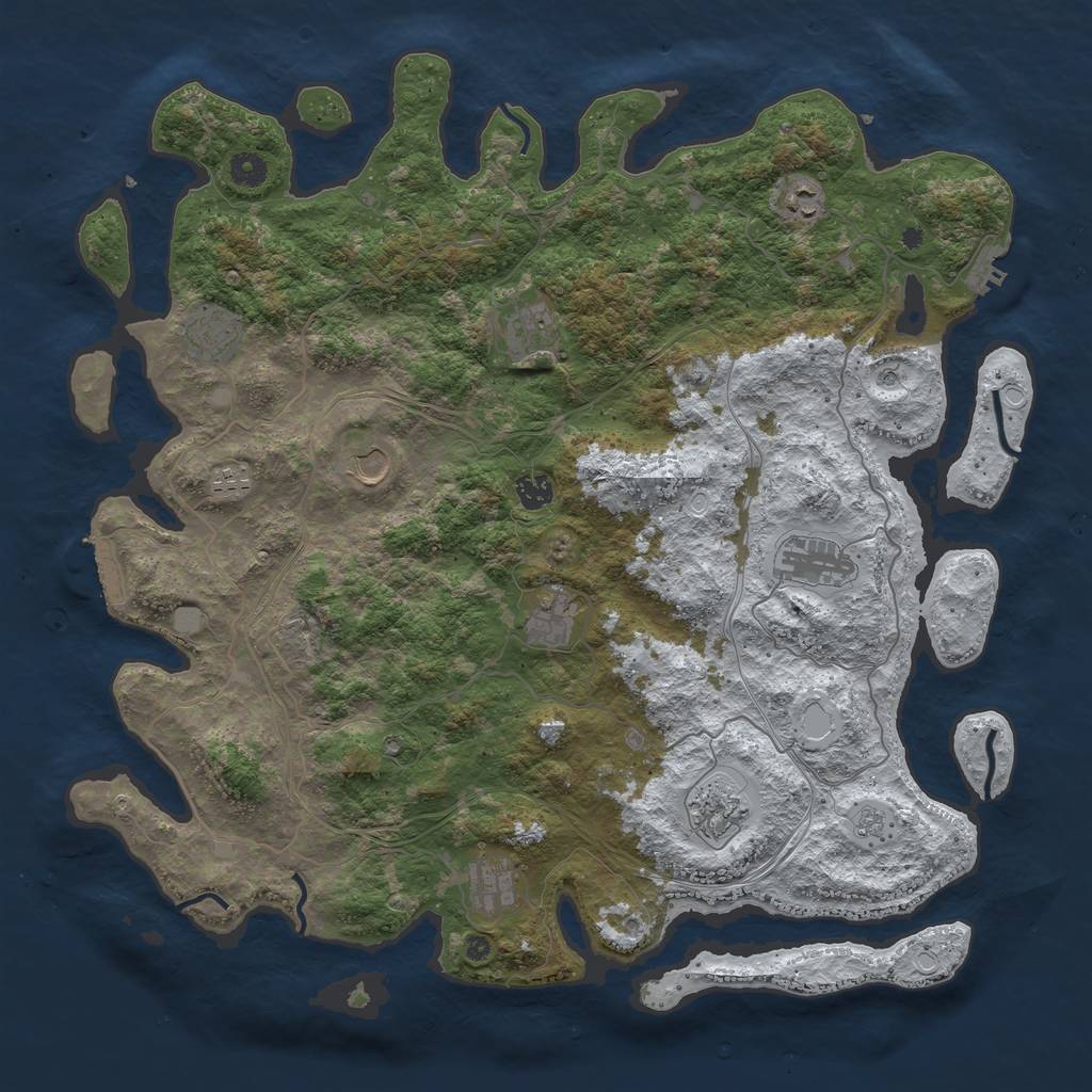 Rust Map: Procedural Map, Size: 4500, Seed: 1269, 19 Monuments