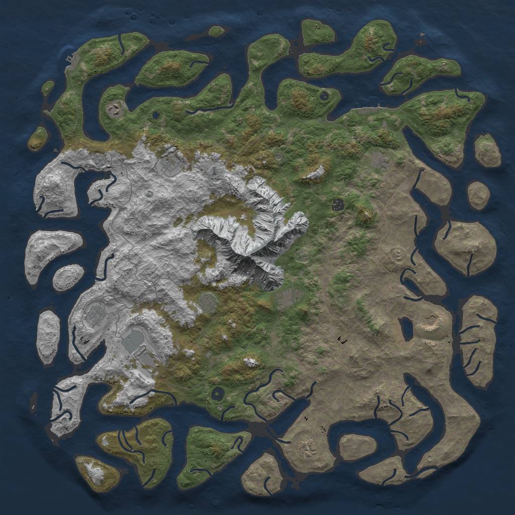 Rust Map: Procedural Map, Size: 6000, Seed: 113359298, 22 Monuments