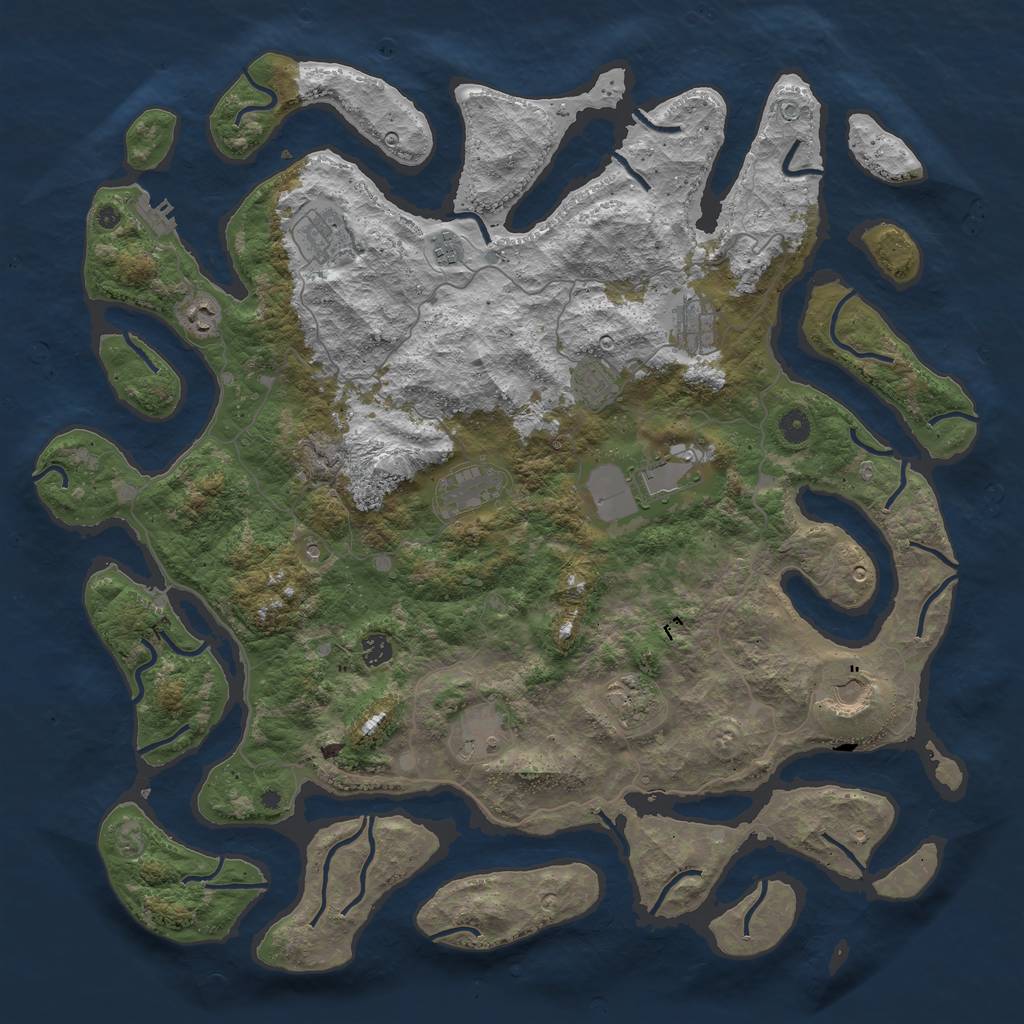 Rust Map: Procedural Map, Size: 4800, Seed: 88, 15 Monuments