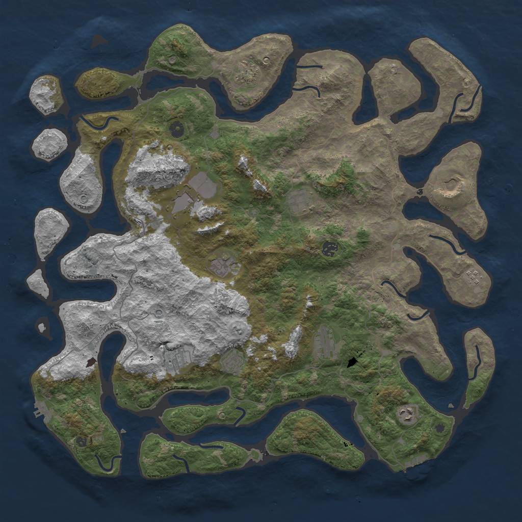 Rust Map: Procedural Map, Size: 5000, Seed: 279081330, 16 Monuments