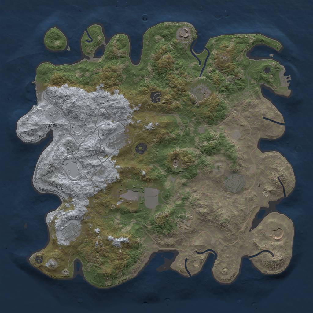 Rust Map: Procedural Map, Size: 4000, Seed: 1410009818, 17 Monuments