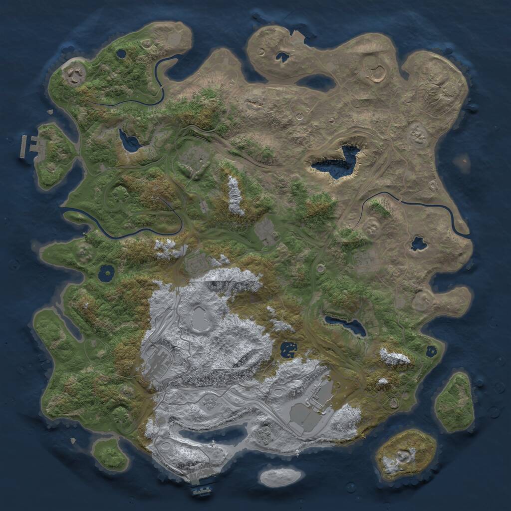 Rust Map: Procedural Map, Size: 4500, Seed: 7842165, 16 Monuments