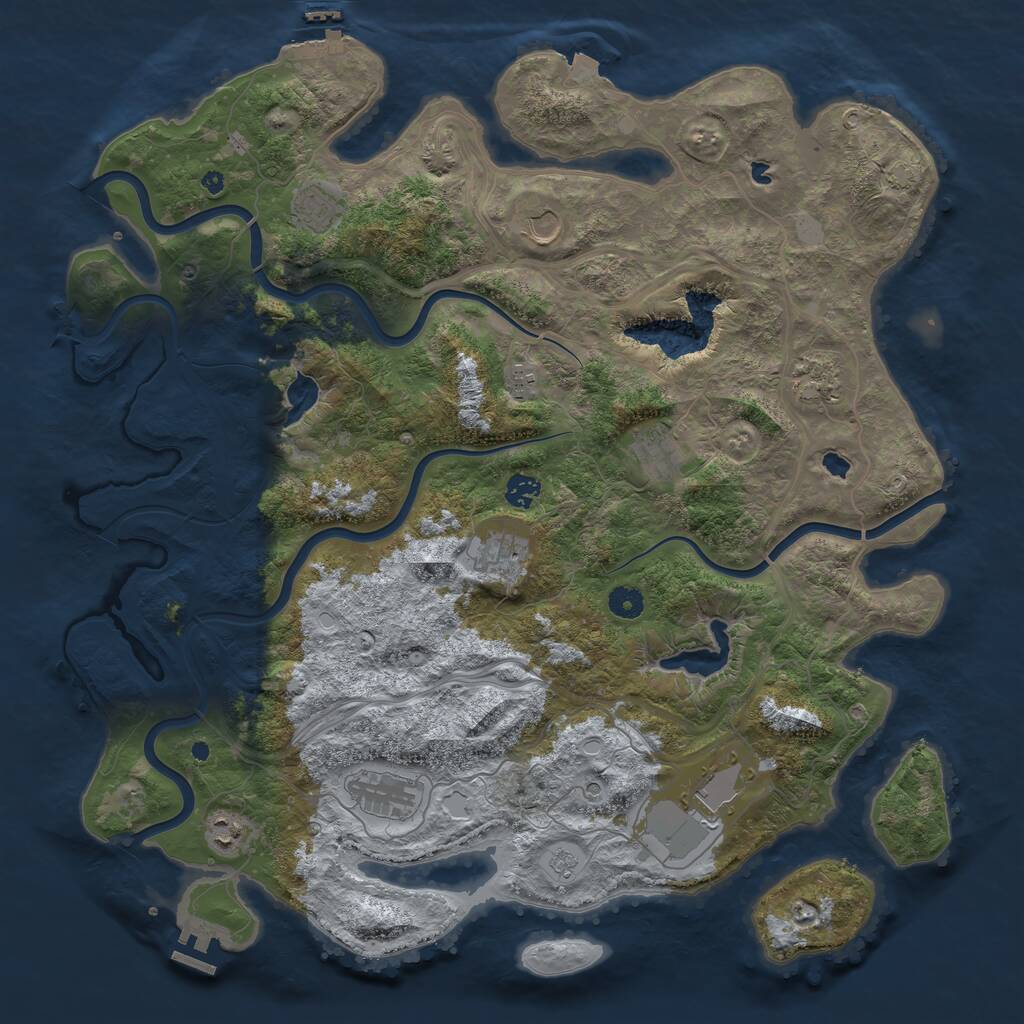Rust Map: Procedural Map, Size: 4500, Seed: 7842165, 16 Monuments