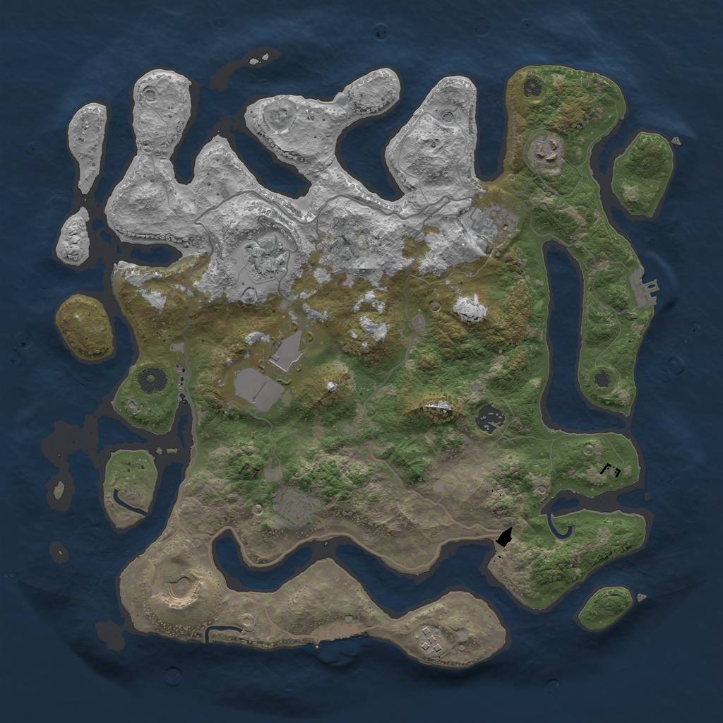 Rust Map: Procedural Map, Size: 4000, Seed: 21456324, 13 Monuments