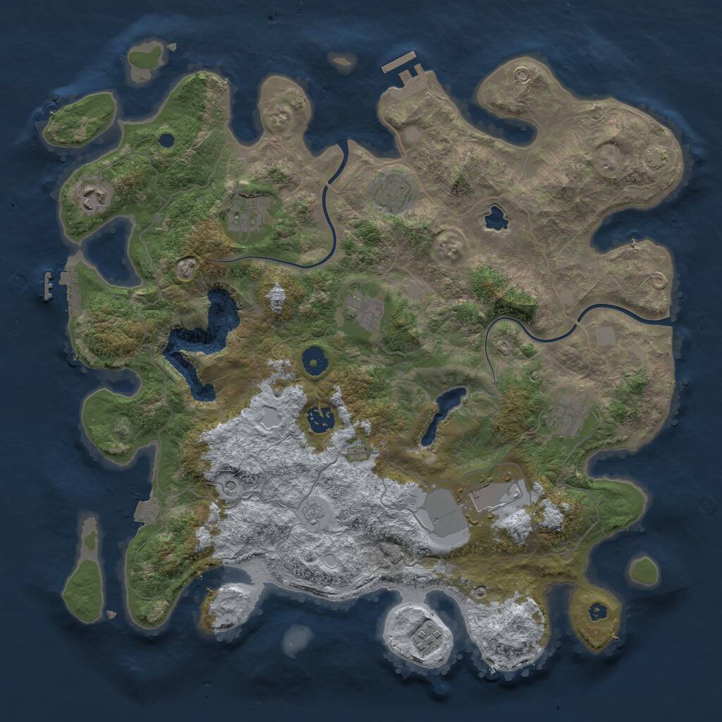 Rust Map: Procedural Map, Size: 4000, Seed: 6334, 14 Monuments