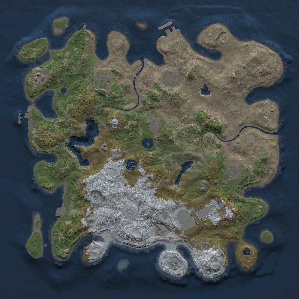 Rust Map: Procedural Map, Size: 4000, Seed: 6334, 14 Monuments