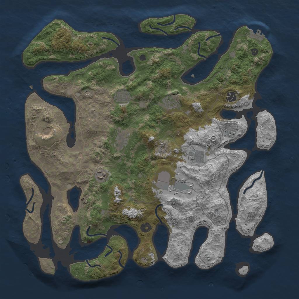 Rust Map: Procedural Map, Size: 4300, Seed: 10, 13 Monuments