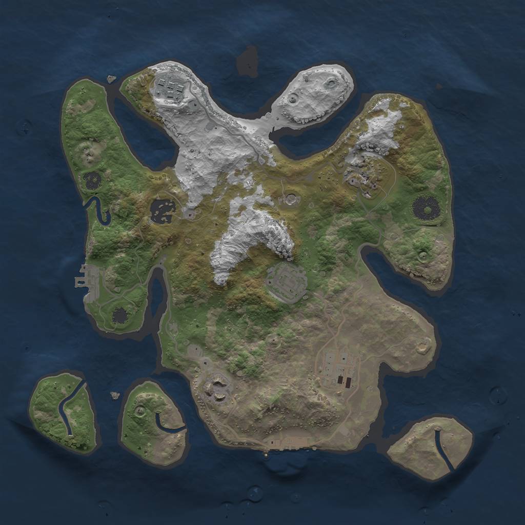 Rust Map: Procedural Map, Size: 3000, Seed: 51511181, 11 Monuments