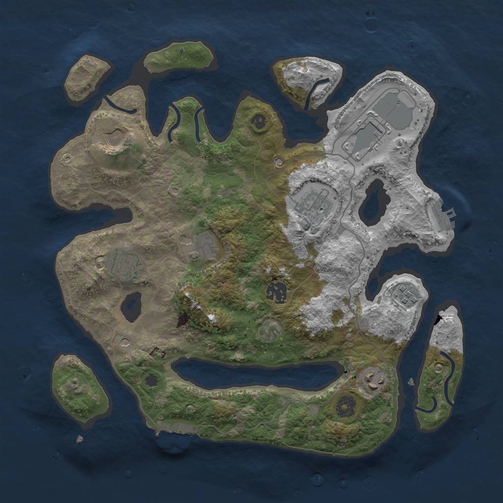 Rust Map: Procedural Map, Size: 3500, Seed: 1652872586, 13 Monuments