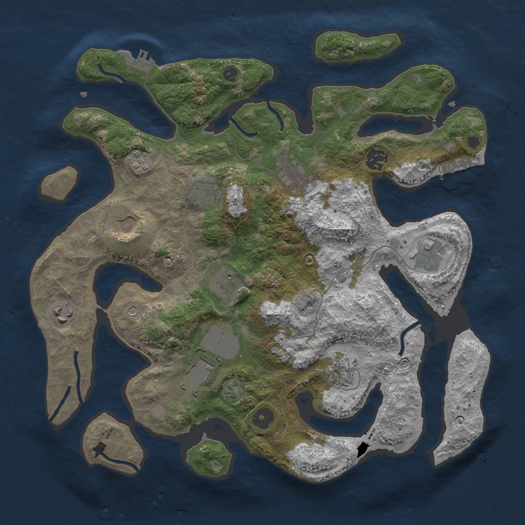 Rust Map: Procedural Map, Size: 3750, Seed: 94904761, 15 Monuments