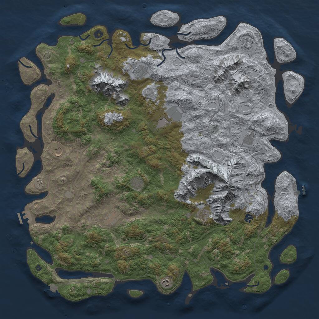 Rust Map: Procedural Map, Size: 5500, Seed: 4488, 17 Monuments