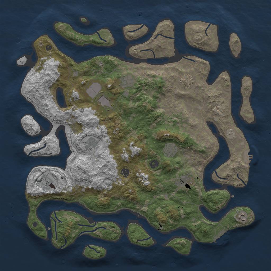 Rust Map: Procedural Map, Size: 4567, Seed: 150745337, 15 Monuments