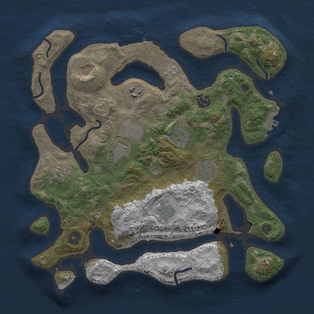 Rust Map: Procedural Map, Size: 3500, Seed: 576948, 14 Monuments