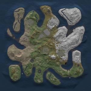 Thumbnail Rust Map: Procedural Map, Size: 3500, Seed: 1582283177, 13 Monuments