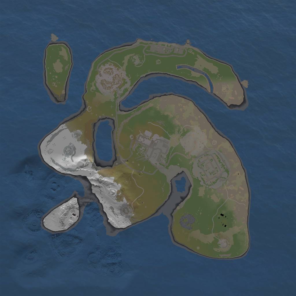 Rust Map: Procedural Map, Size: 1947, Seed: 821, 8 Monuments