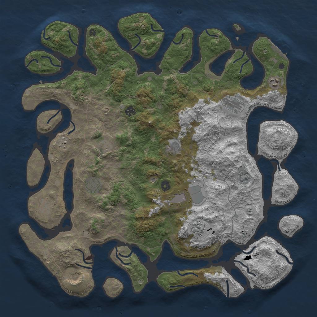 Rust Map: Procedural Map, Size: 4700, Seed: 153489654, 15 Monuments