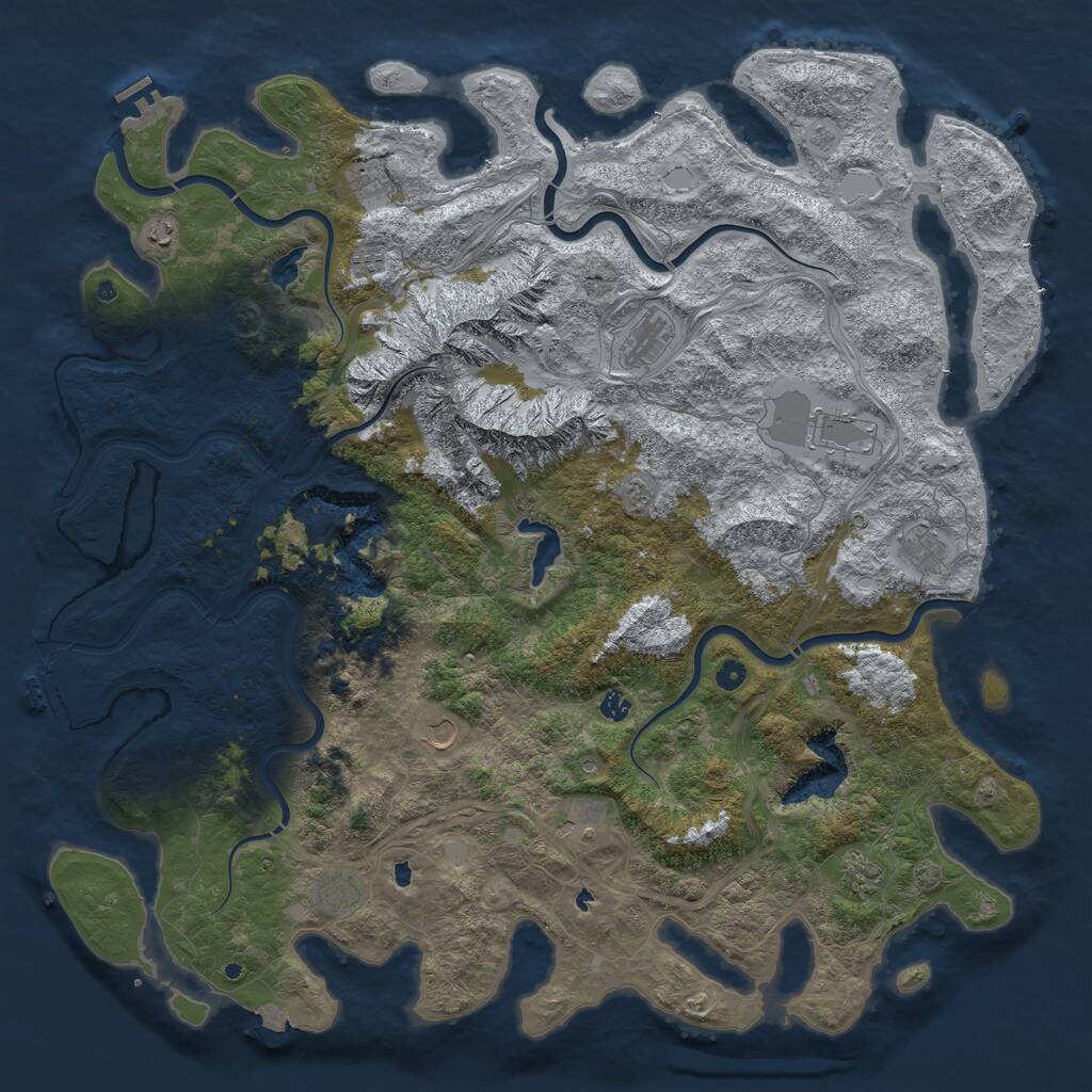 Rust Map: Procedural Map, Size: 5500, Seed: 397, 17 Monuments