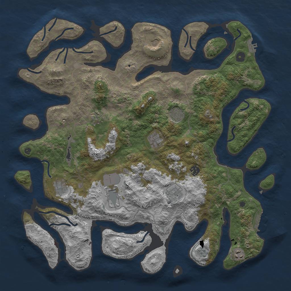 Rust Map: Procedural Map, Size: 4500, Seed: 1876391065, 15 Monuments