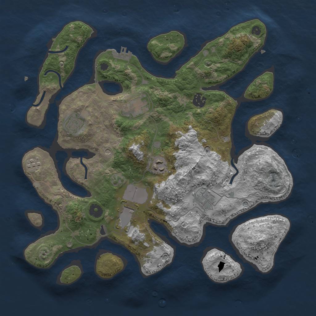 Rust Map: Procedural Map, Size: 3500, Seed: 188518037, 11 Monuments