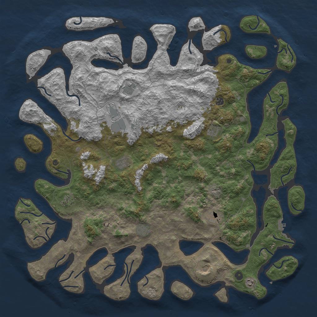 Rust Map: Procedural Map, Size: 5800, Seed: 6211, 16 Monuments