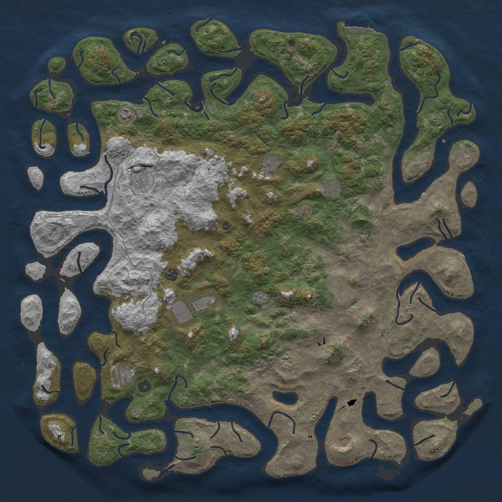 Rust Map: Procedural Map, Size: 6000, Seed: 571402283, 15 Monuments