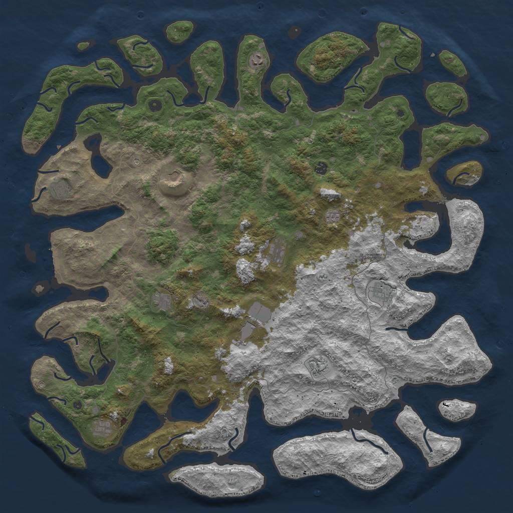 Rust Map: Procedural Map, Size: 6000, Seed: 255641838, 15 Monuments