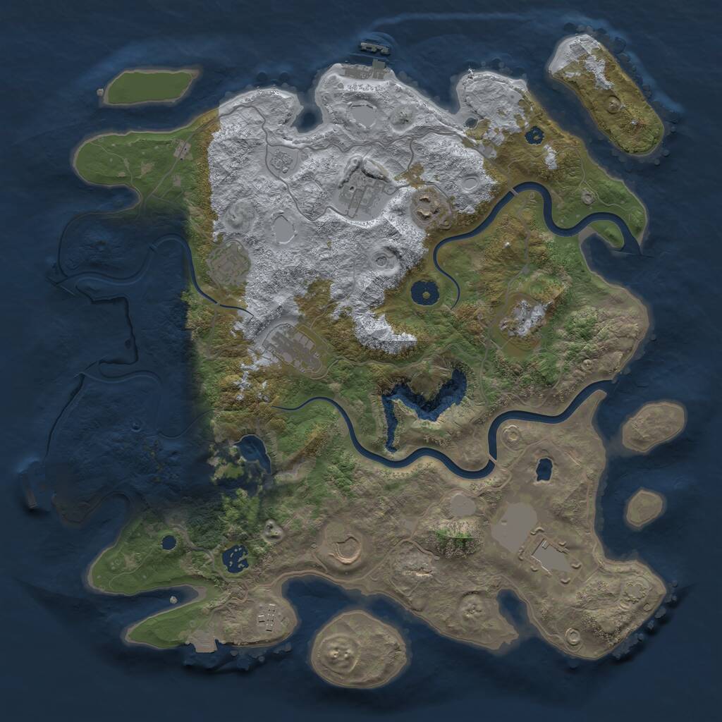 Rust Map: Procedural Map, Size: 4000, Seed: 8213737, 15 Monuments