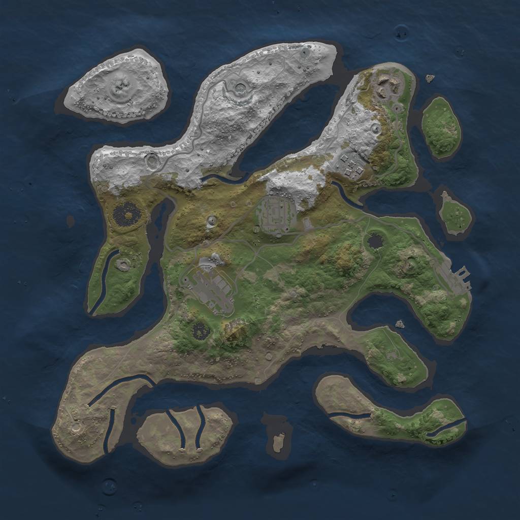 Rust Map: Procedural Map, Size: 3000, Seed: 95641824, 8 Monuments