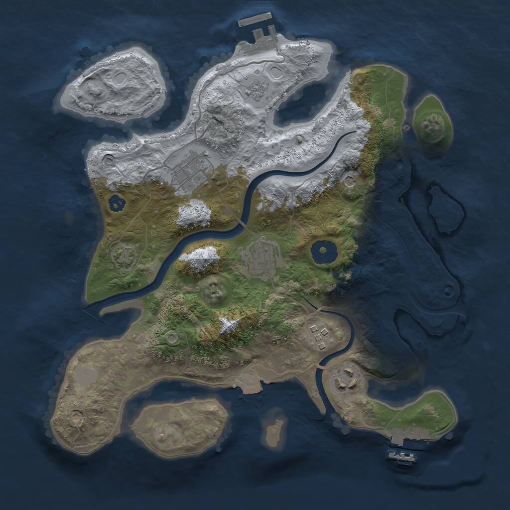 Rust Map: Procedural Map, Size: 3000, Seed: 95641824, 10 Monuments