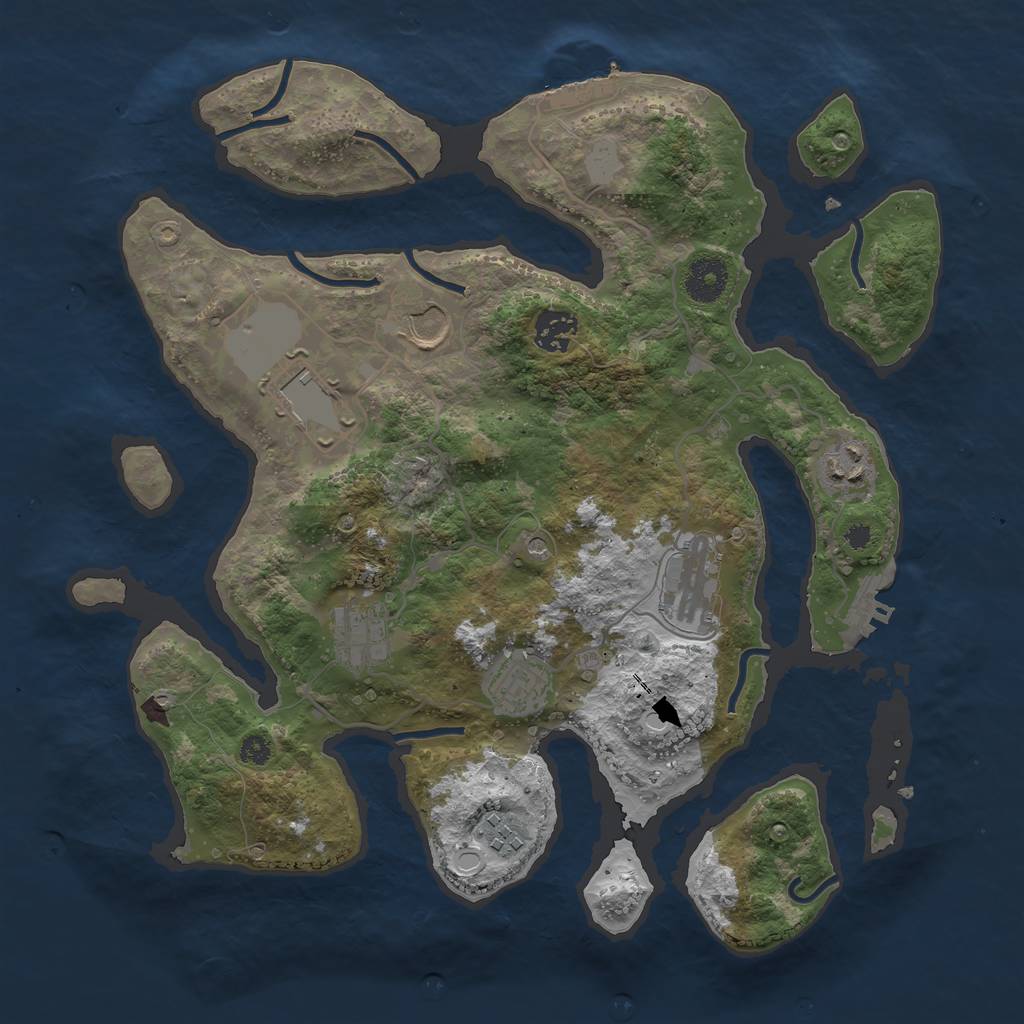 Rust Map: Procedural Map, Size: 3500, Seed: 1321003920, 16 Monuments