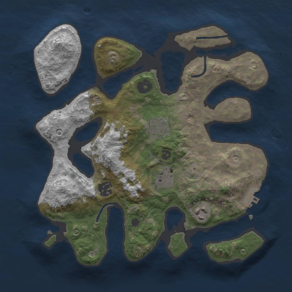 Rust Map: Procedural Map, Size: 3000, Seed: 14485262, 8 Monuments