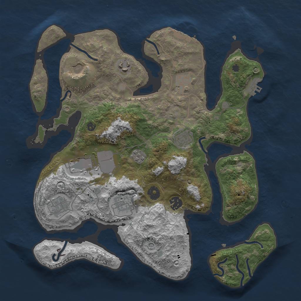 Rust Map: Procedural Map, Size: 3500, Seed: 7319432, 14 Monuments