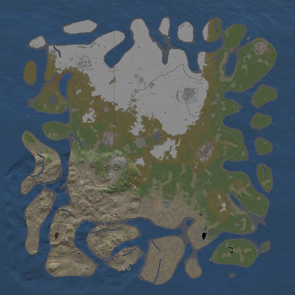 Rust Map: Procedural Map, Size: 4850, Seed: 233, 15 Monuments