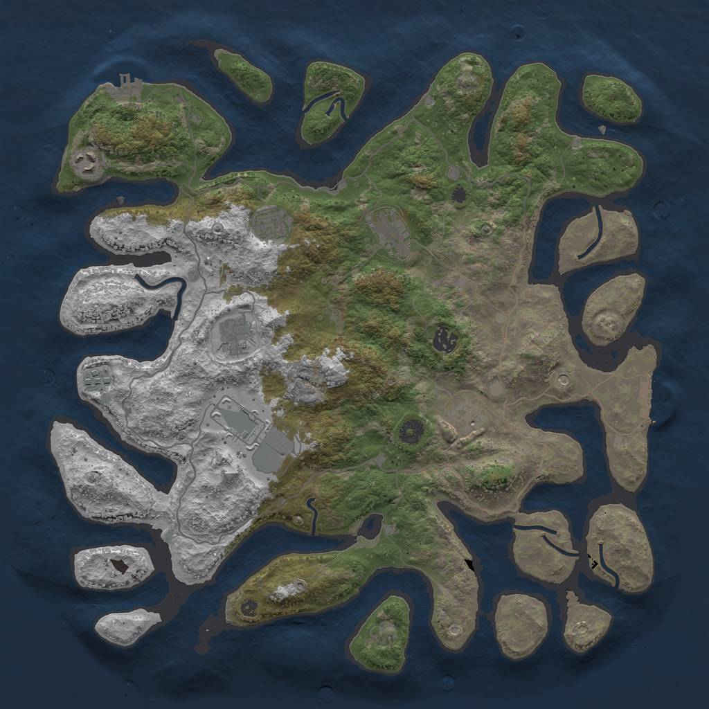 Rust Map: Procedural Map, Size: 4250, Seed: 14051969, 13 Monuments