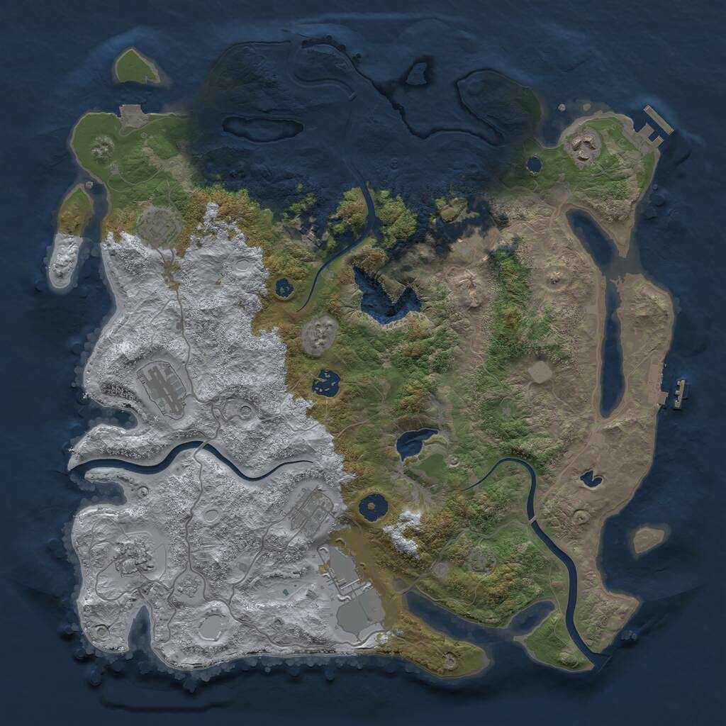 Rust Map: Procedural Map, Size: 4000, Seed: 756431241, 15 Monuments