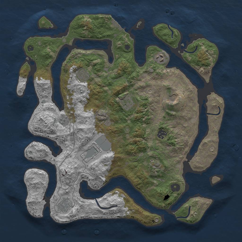 Rust Map: Procedural Map, Size: 4000, Seed: 756431241, 13 Monuments