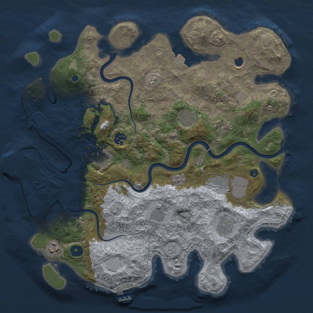 Rust Map: Procedural Map, Size: 3900, Seed: 20210507, 16 Monuments