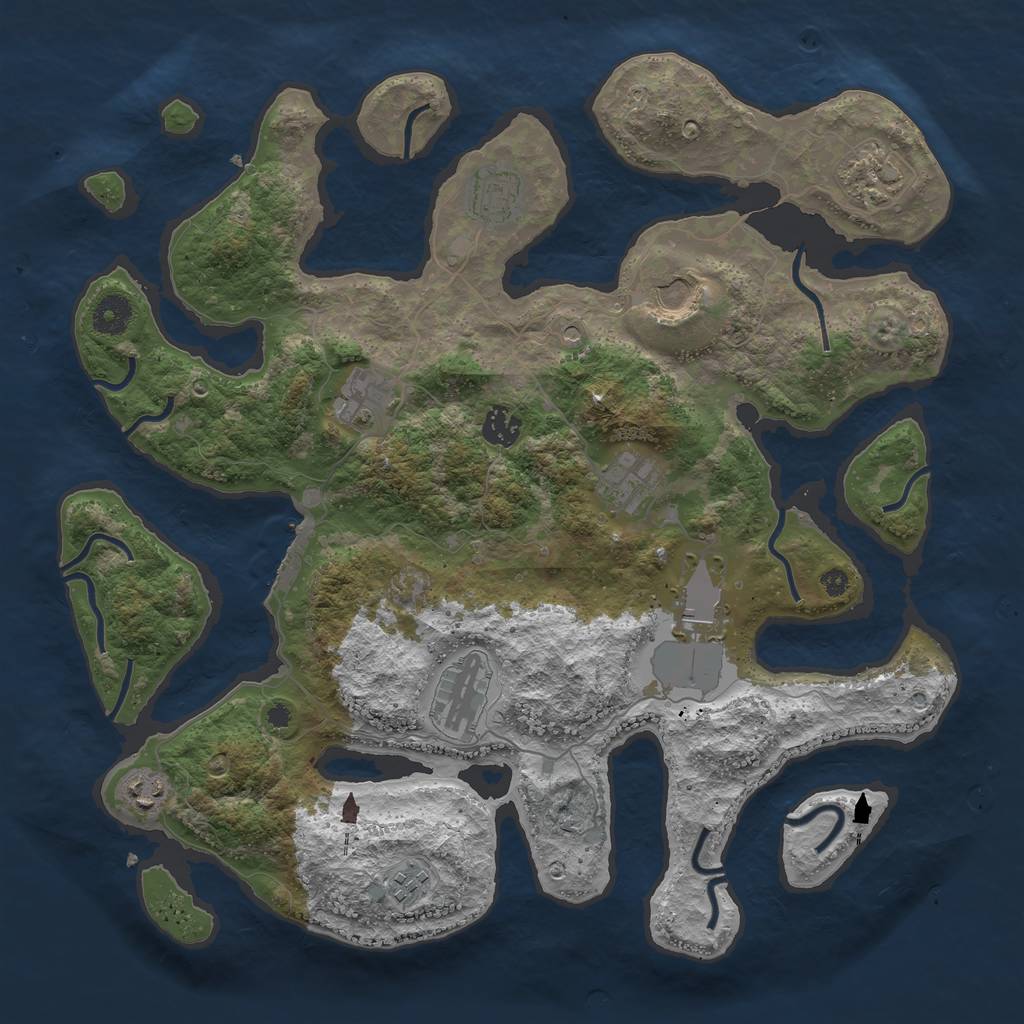 Rust Map: Procedural Map, Size: 3900, Seed: 20210507, 14 Monuments