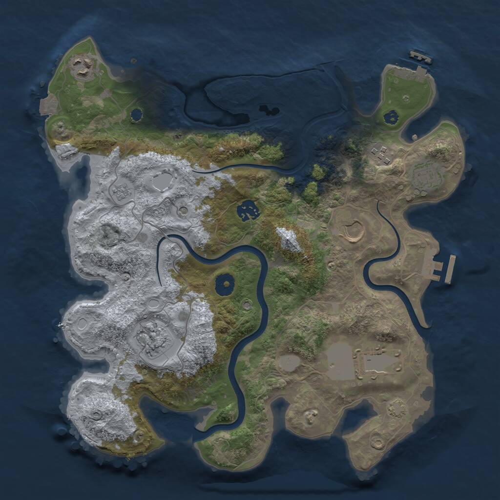 Rust Map: Procedural Map, Size: 3500, Seed: 1974409, 13 Monuments