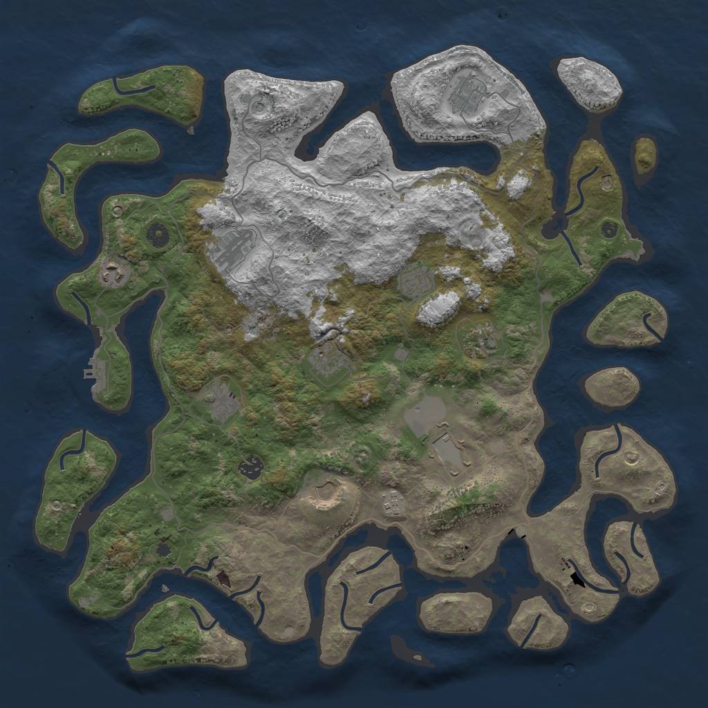 Rust Map: Procedural Map, Size: 4500, Seed: 107804784, 15 Monuments