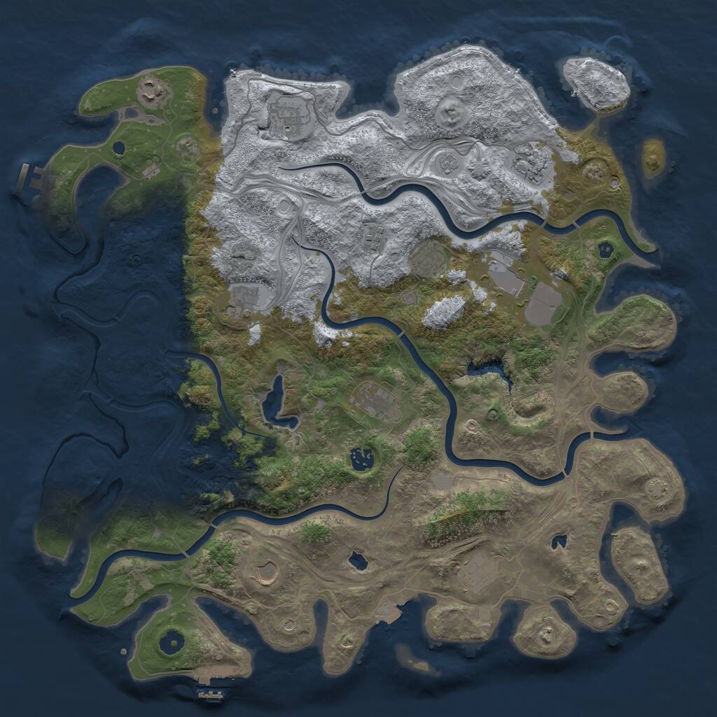 Rust Map: Procedural Map, Size: 4500, Seed: 107804784, 17 Monuments