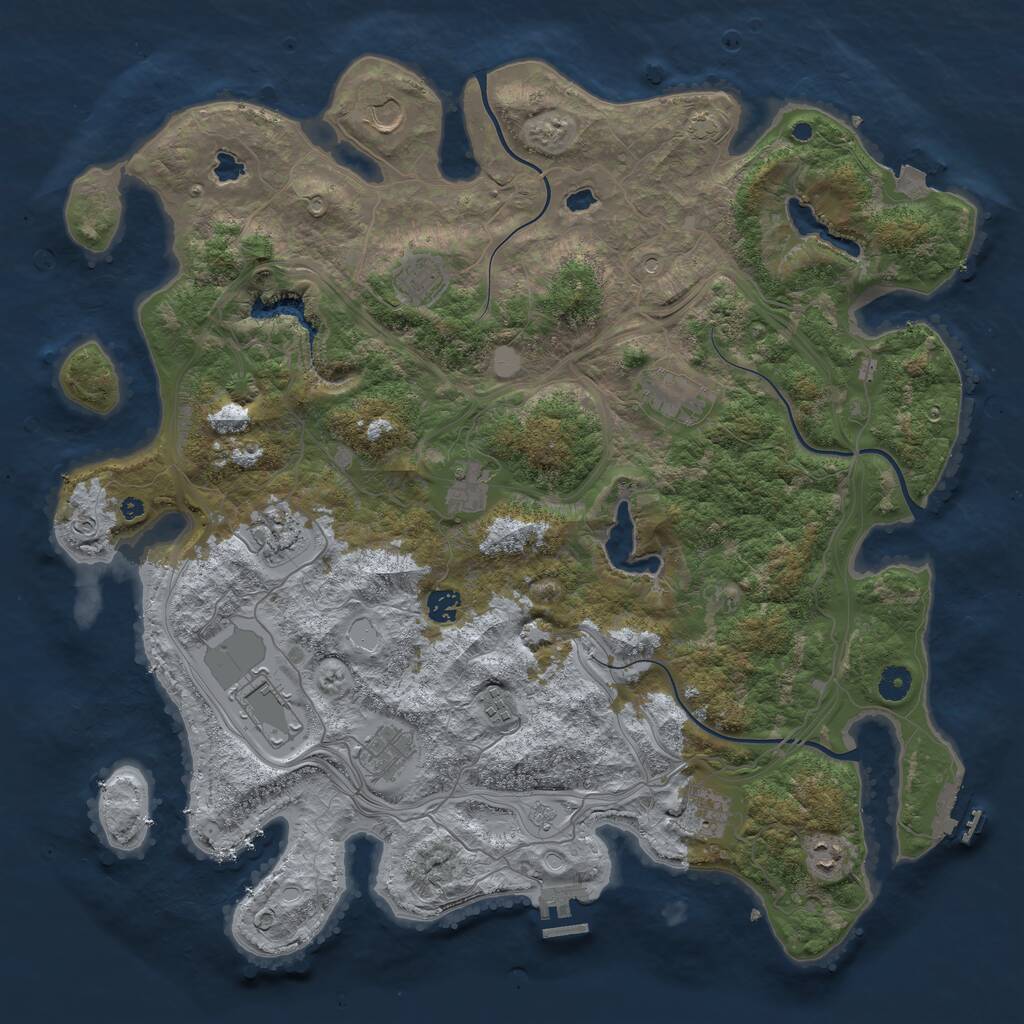 Rust Map: Procedural Map, Size: 4500, Seed: 1147964, 17 Monuments