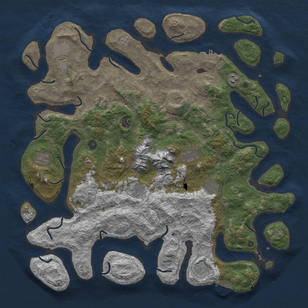 Rust Map: Procedural Map, Size: 5000, Seed: 1470044096, 19 Monuments