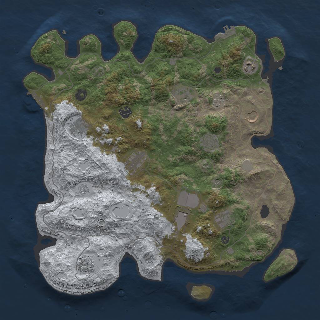 Rust Map: Procedural Map, Size: 4000, Seed: 345493, 20 Monuments