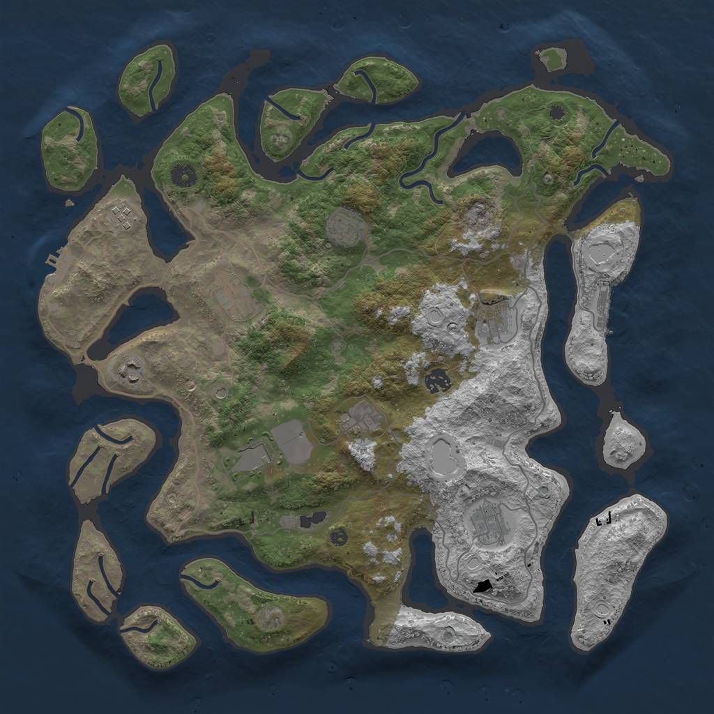 Rust Map: Procedural Map, Size: 4250, Seed: 1617733747, 17 Monuments