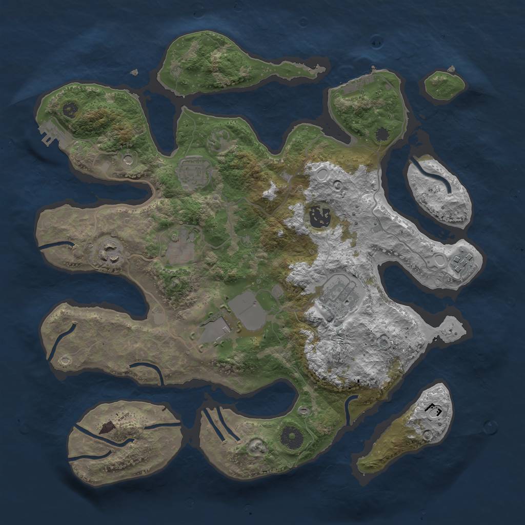 Rust Map: Procedural Map, Size: 3500, Seed: 682161346, 15 Monuments