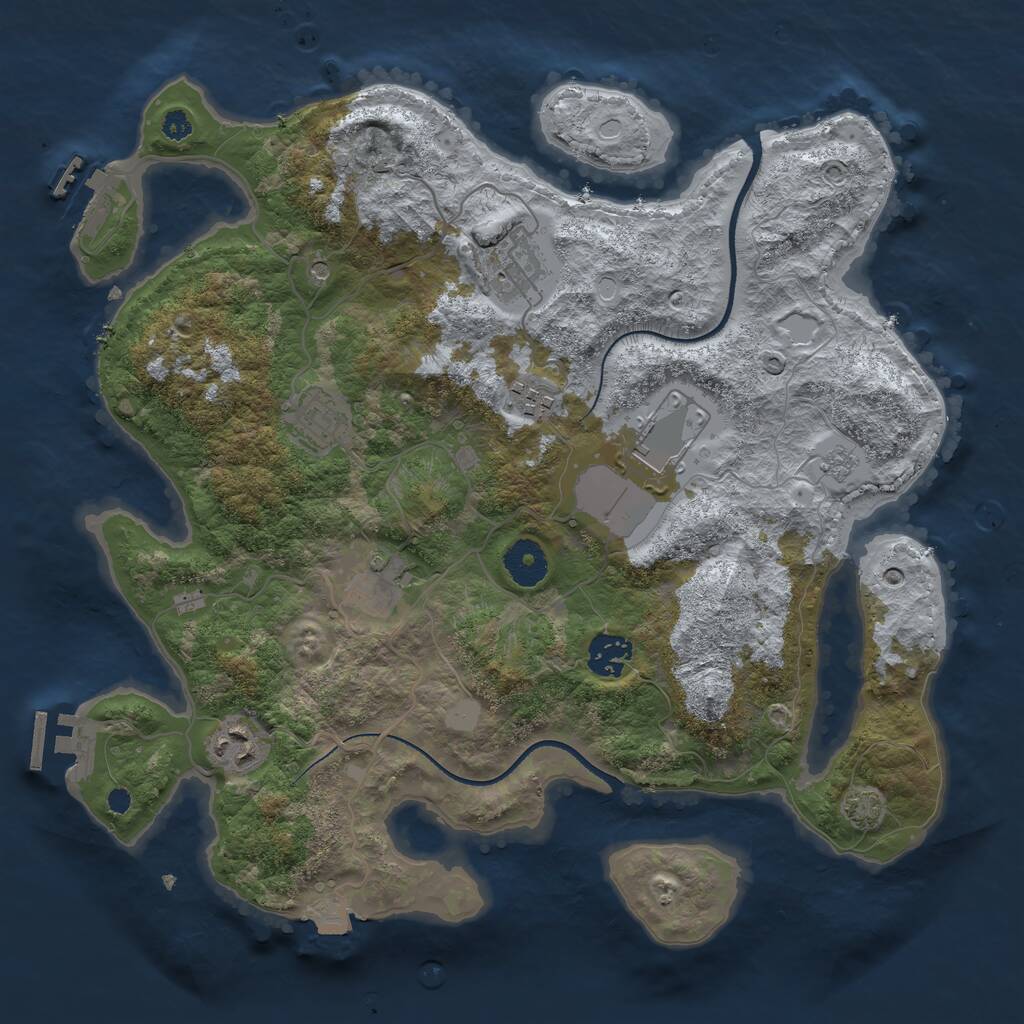 Rust Map: Procedural Map, Size: 3500, Seed: 175869806, 13 Monuments