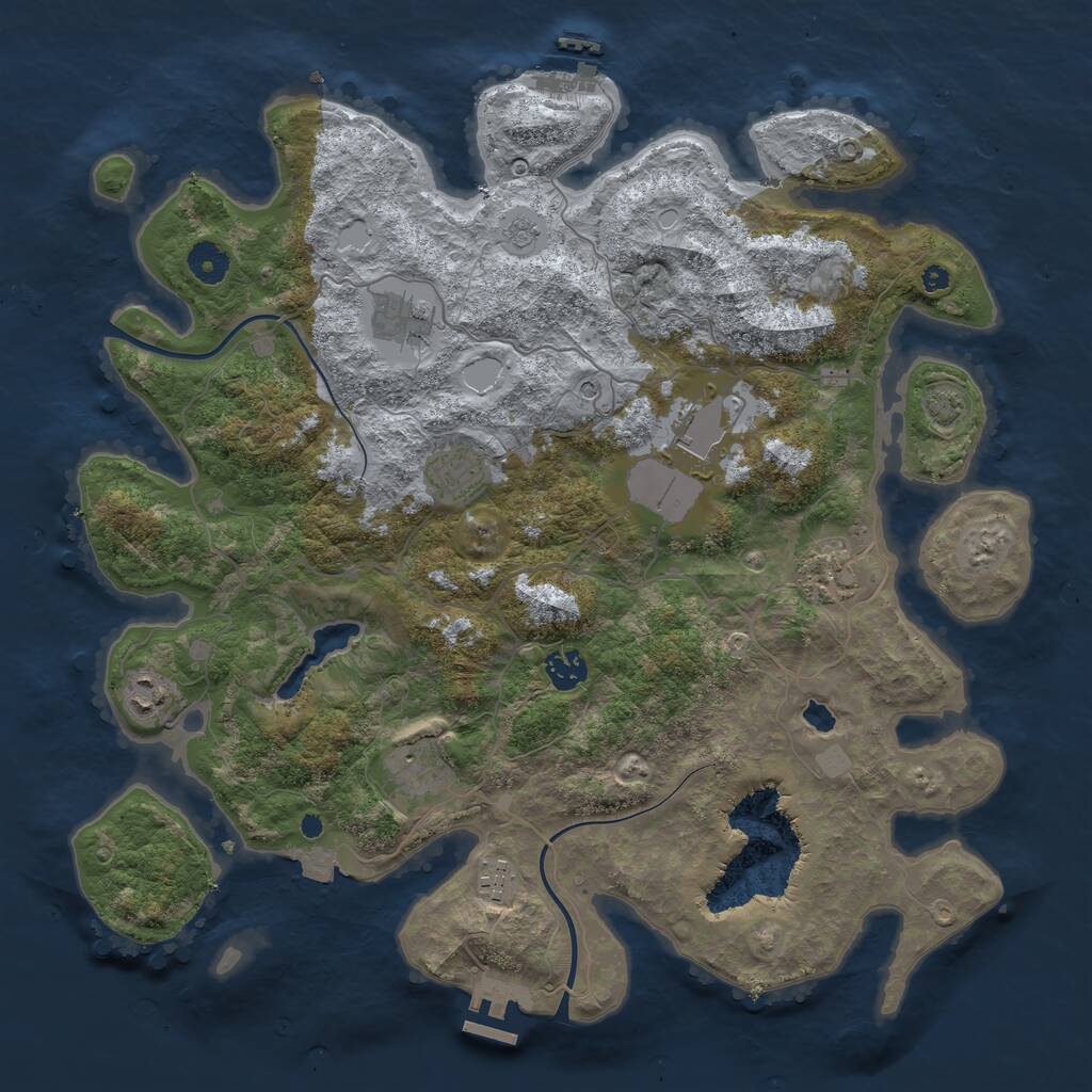Rust Map: Procedural Map, Size: 4000, Seed: 512112258, 14 Monuments