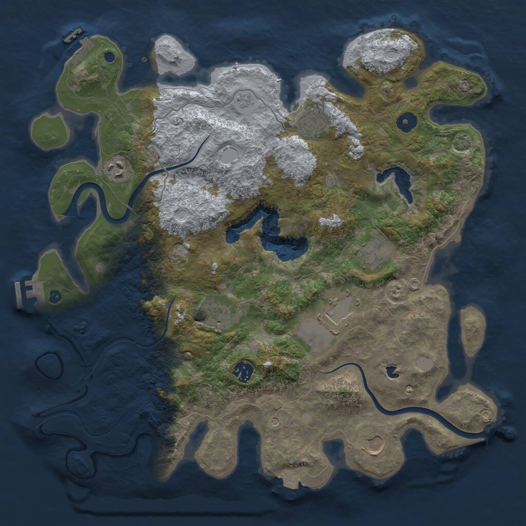 Rust Map: Procedural Map, Size: 4000, Seed: 1014, 13 Monuments